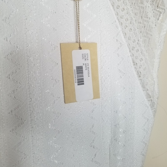 TORN BY RONNY KOBO NWT White Lace Short Sleeve Body Con Mini Dress - Picture 8 of 13